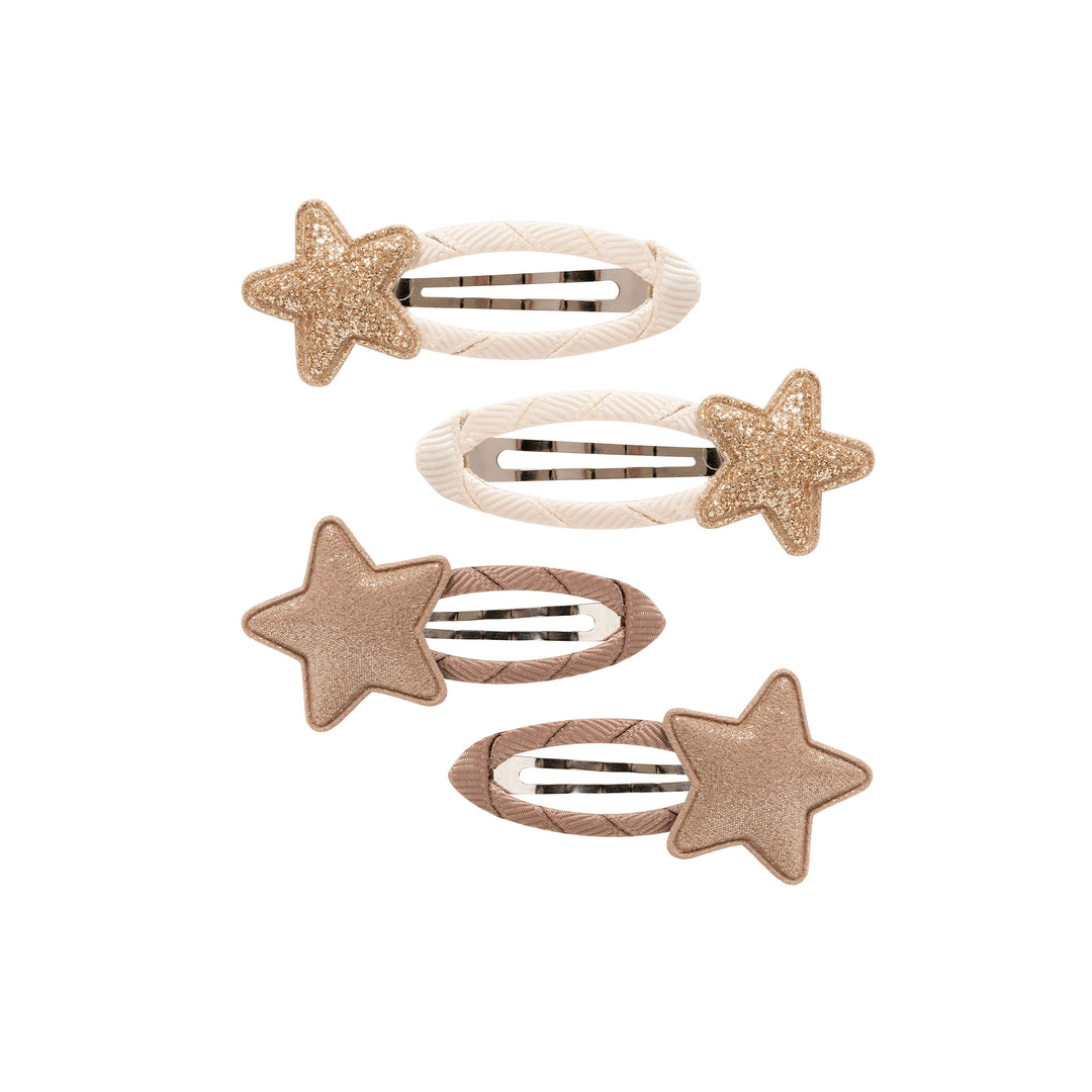 Star pair hair clip set | goldrush/mocha