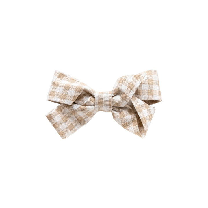 Small bow clasp set Chloé | wheat plaid