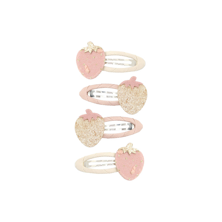 Strawberry hair clip set Ebba | macaron/goldrush