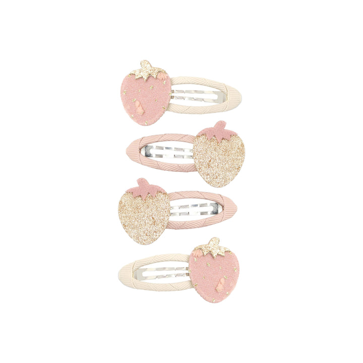 Strawberry hair clip set Ebba | macaron/goldrush